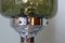 Pokalförmige Vintage Tischlampe im Harold & Maude Stil mit Chromfuß und geschliffenem Glas, 1970er 8