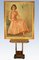 Large Art Deco Oil Painting Depicting Woman in a Dress Sitting on a Club Chair Armrest 8