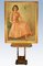 Large Art Deco Oil Painting Depicting Woman in a Dress Sitting on a Club Chair Armrest, Image 8