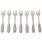 Number 14 Cake Forks in Hammered Silver by Evald Nielsen, 1920s, Set of 7, Image 1