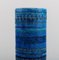 Zylindrische Vase aus Keramik in Riminiblau von Aldo Londi für Bitossi 4