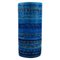 Vaso cilindrico in ceramica smaltata blu-azzurra di Aldo Londi per Bitossi, Immagine 1