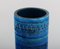 Vaso cilindrico in ceramica smaltata blu-azzurra di Aldo Londi per Bitossi, Immagine 3
