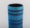 Large Cylindrical Vase in Rimini-Blue Glazed Ceramics by Aldo Londi for Bitossi, Image 3