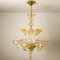 Lámpara de araña veneciana grande de cristal de Murano dorado de Barovier, años 50, Imagen 3