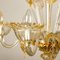 Lámpara de araña veneciana grande de cristal de Murano dorado de Barovier, años 50, Imagen 8
