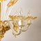 Lámpara de araña veneciana grande de cristal de Murano dorado de Barovier, años 50, Imagen 7