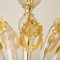 Lámpara de araña veneciana grande de cristal de Murano dorado de Barovier, años 50, Imagen 19