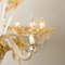 Lámpara de araña veneciana grande de cristal de Murano dorado de Barovier, años 50, Imagen 13