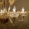 Lámpara de araña veneciana grande de cristal de Murano dorado de Barovier, años 50, Imagen 17