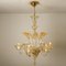 Lámpara de araña veneciana grande de cristal de Murano dorado de Barovier, años 50, Imagen 12