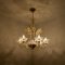 Lámpara de araña veneciana grande de cristal de Murano dorado de Barovier, años 50, Imagen 18