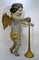 Large Carved Baroque Trombone Wooden Angel, 17th-Century, Image 7