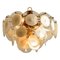 White Hand Blown Glass and Brass Chandelier 1