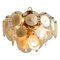 White Hand Blown Glass and Brass Chandelier, Image 1