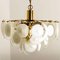 White Hand Blown Glass and Brass Chandelier, Image 8