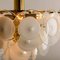 White Hand Blown Glass and Brass Chandelier 6