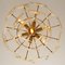 White Hand Blown Glass and Brass Chandelier 7