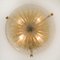 Thick Large Handmade Glass Brass Flush Mount or Wall Light from Hillebrand, 1960s, Image 9