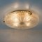 Thick Large Handmade Glass Brass Flush Mount or Wall Light from Hillebrand, 1960s 17