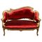 Sofa with Red Velvet and Gilded Wood, Image 1