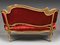 Sofa aus Rotem Samt und Vergoldetem Holz 3