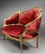 Sofa with Red Velvet and Gilded Wood 4