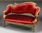 Sofa aus Rotem Samt und Vergoldetem Holz 2