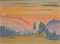 Jean-Raymond Delpech, Sunset in Mountain, Watercolor, 1943 1