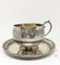 French Silver Coffee Cup and Saucer, Set of 2 1