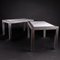 Tavolini grandi in acciaio e marmo, anni '70, set di 2, Immagine 1