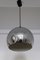Lampada sferica vintage in metallo cromato e plastica nera di Kramer Lights, anni '70, Immagine 2