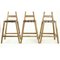 Large Bar Stools in Wood and Leather, 1950s, Set of 3, Image 1