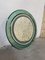 Italian Fontana Arte Style Illuminated Wall Mirror in Round Green Murano Glass Frame, 1970s, Image 1