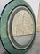 Italian Fontana Arte Style Illuminated Wall Mirror in Round Green Murano Glass Frame, 1970s 3