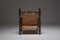 Vintage French Rustic Stained Wood & Rush Armchairs, Set of 4, Image 7