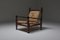 Französische Vintage Armlehnstühle aus gebeiztem Holz & Geflecht, 4er Set 10