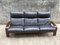 Skandinavisches Holz und Leder Sofa 12