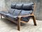 Scandinavian Wood and Leather Sofa 20