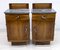 Art Deco Gray Marble Graphite and Walnut Nightstands, 1920s, Set of 2 3