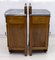 Art Deco Gray Marble Graphite and Walnut Nightstands, 1920s, Set of 2 4