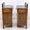 Art Deco Gray Marble Graphite and Walnut Nightstands, 1920s, Set of 2 5