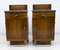 Art Deco Gray Marble Graphite and Walnut Nightstands, 1920s, Set of 2, Image 1