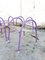 Yugoslavian Modernist Purple & White Metal Garden Chair from Meblo, 1970s, Set of 4, Image 10