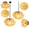 Amber Bubble Glass Pendant Light by Helena Tynell for COR, 1960s, Set of 6, Image 1