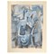 Mujer con mandolina, siglo XX, óleo sobre papel, Imagen 1