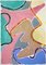 Peinture Abstraite Couleurs Vives de Formes Curvilinéaires en Couches, Rose, 2021 1