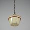 Art Deco German Patinated Brass & Opaline Glass Pendant, 1930s 6