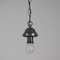 Art Deco German Patinated Brass & Opaline Glass Pendant, 1930s 9