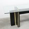Vintage Hollywood Regency Black Lacquered Dining Table with Gold Trim and Glass Top 4